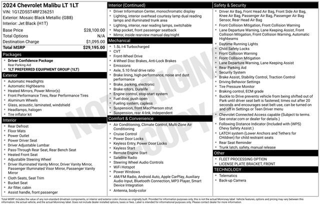 2024 Chevrolet Malibu LT Raleigh NC