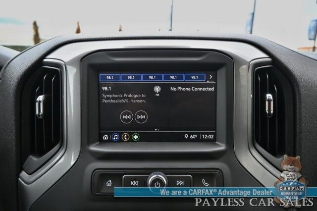 2024 Chevrolet Silverado 1500 / 4X4 / Regular Cab / 5.3L V8 / Seats 3 / Power Locks, Windows & Mirrors / Lane Departure Alert / Apple CarPlay & Android Auto / Back Up Camera / Push Button Start / Bed Liner / Tow PKg / 1-Owner / Only 12k Miles Anchorage AK 2024 Chevrolet Silverado 1500 / 4X4 / Regular Cab / 5.3L V8 / Seats 3 / Power Locks, Windows & Mirrors / Lane Departure Alert / Apple CarPlay & Android Auto / Back Up Camera / Push Button Start / Bed Liner / Tow PKg / 1-Owner / Only 12k Miles Anchorage AK