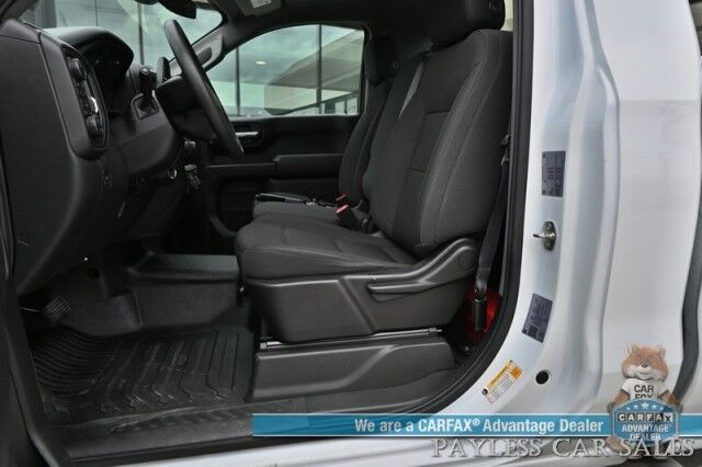 2024 Chevrolet Silverado 1500 / 4X4 / Regular Cab / 5.3L V8 / Seats 3 / Power Locks, Windows & Mirrors / Lane Departure Alert / Apple CarPlay & Android Auto / Back Up Camera / Push Button Start / Bed Liner / Tow PKg / 1-Owner / Only 12k Miles Anchorage AK 2024 Chevrolet Silverado 1500 / 4X4 / Regular Cab / 5.3L V8 / Seats 3 / Power Locks, Windows & Mirrors / Lane Departure Alert / Apple CarPlay & Android Auto / Back Up Camera / Push Button Start / Bed Liner / Tow PKg / 1-Owner / Only 12k Miles Anchorage AK