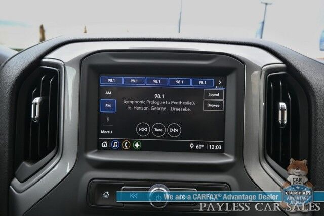 2024 Chevrolet Silverado 1500 / 4X4 / Regular Cab / 5.3L V8 / Seats 3 / Power Locks, Windows & Mirrors / Lane Departure Alert / Apple CarPlay & Android Auto / Back Up Camera / Push Button Start / Bed Liner / Tow PKg / 1-Owner / Only 12k Miles Anchorage AK 2024 Chevrolet Silverado 1500 / 4X4 / Regular Cab / 5.3L V8 / Seats 3 / Power Locks, Windows & Mirrors / Lane Departure Alert / Apple CarPlay & Android Auto / Back Up Camera / Push Button Start / Bed Liner / Tow PKg / 1-Owner / Only 12k Miles Anchorage AK