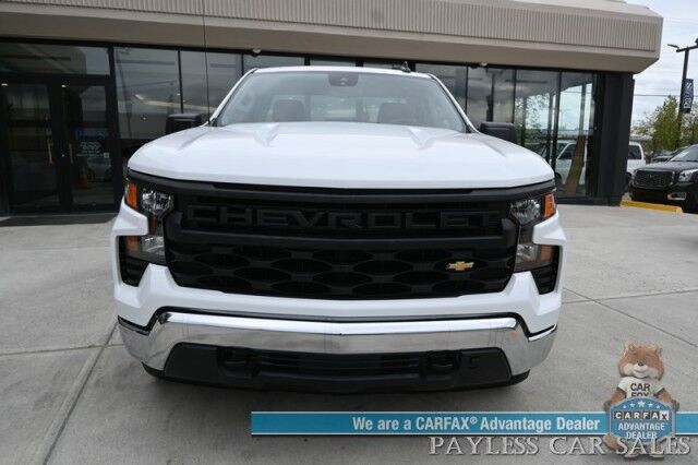 2024 Chevrolet Silverado 1500 / 4X4 / Regular Cab / 5.3L V8 / Seats 3 / Power Locks, Windows & Mirrors / Lane Departure Alert / Apple CarPlay & Android Auto / Back Up Camera / Push Button Start / Bed Liner / Tow PKg / 1-Owner / Only 12k Miles Anchorage AK 2024 Chevrolet Silverado 1500 / 4X4 / Regular Cab / 5.3L V8 / Seats 3 / Power Locks, Windows & Mirrors / Lane Departure Alert / Apple CarPlay & Android Auto / Back Up Camera / Push Button Start / Bed Liner / Tow PKg / 1-Owner / Only 12k Miles Anchorage AK