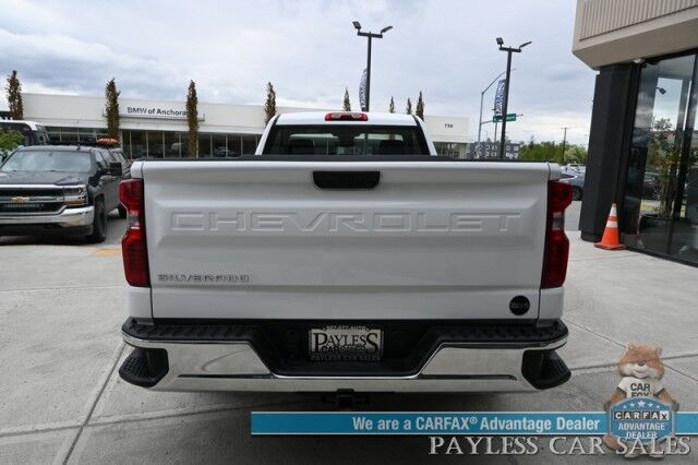 2024 Chevrolet Silverado 1500 / 4X4 / Regular Cab / 5.3L V8 / Seats 3 / Power Locks, Windows & Mirrors / Lane Departure Alert / Apple CarPlay & Android Auto / Back Up Camera / Push Button Start / Bed Liner / Tow PKg / 1-Owner / Only 12k Miles Anchorage AK 2024 Chevrolet Silverado 1500 / 4X4 / Regular Cab / 5.3L V8 / Seats 3 / Power Locks, Windows & Mirrors / Lane Departure Alert / Apple CarPlay & Android Auto / Back Up Camera / Push Button Start / Bed Liner / Tow PKg / 1-Owner / Only 12k Miles Anchorage AK