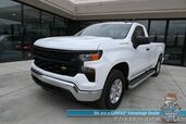2024 Chevrolet Silverado 1500 / 4X4 / Regular Cab / 5.3L V8 / Seats 3 / Power Locks, Windows & Mirrors / Lane Departure Alert / Apple CarPlay & Android Auto / Back Up Camera / Push Button Start / Bed Liner / Tow PKg / 1-Owner / Only 12k Miles
