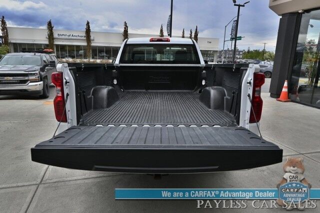 2024 Chevrolet Silverado 1500 / 4X4 / Regular Cab / 5.3L V8 / Seats 3 / Power Locks, Windows & Mirrors / Lane Departure Alert / Apple CarPlay & Android Auto / Back Up Camera / Push Button Start / Bed Liner / Tow PKg / 1-Owner / Only 12k Miles Anchorage AK 2024 Chevrolet Silverado 1500 / 4X4 / Regular Cab / 5.3L V8 / Seats 3 / Power Locks, Windows & Mirrors / Lane Departure Alert / Apple CarPlay & Android Auto / Back Up Camera / Push Button Start / Bed Liner / Tow PKg / 1-Owner / Only 12k Miles Anchorage AK