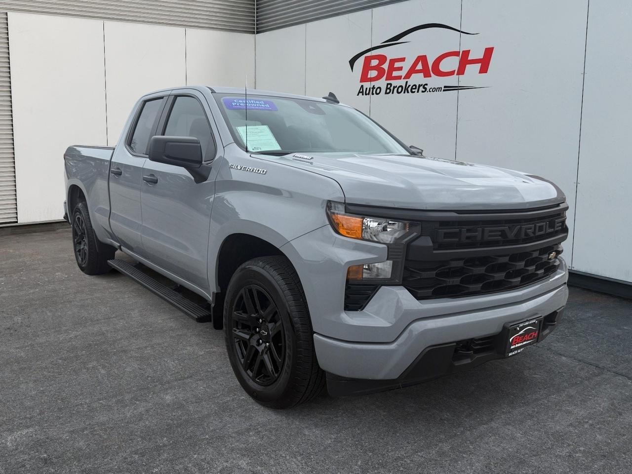 2024 Chevrolet Silverado 1500 Custom, RUNNING BOARDS, TONNEAU COVER, TOW PACKAGE, TOW HOOKS, APPLE CARPLAY/ANDROID AUTO, WIFI, NAVIGATION, BLUETOOTH, LOW MILES, CLEAN CARFAX! Norfolk VA
