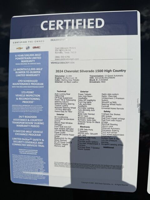 2024 Chevrolet Silverado 1500 High Country  TX