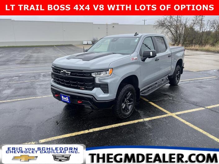 2024 Chevrolet Silverado 1500 LT Trail Boss Crew Cab 4WD 5.3L V8 Conv2 Safety ProtectionPkgs w/Spray-OnBedliner HtdBuckets Bose Milwaukee WI