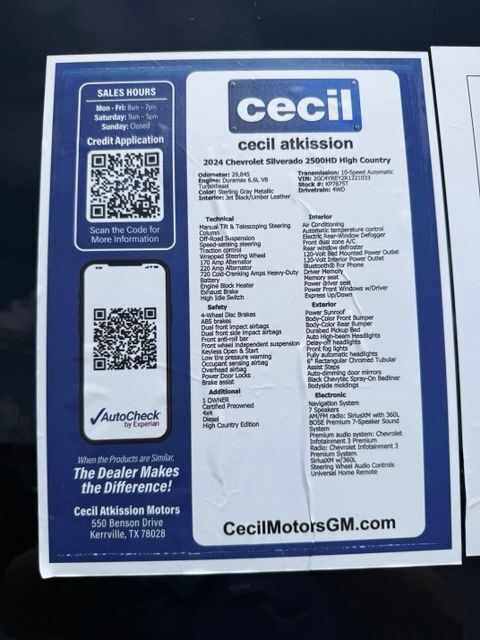 2024 Chevrolet Silverado 2500HD High Country Kerrville TX