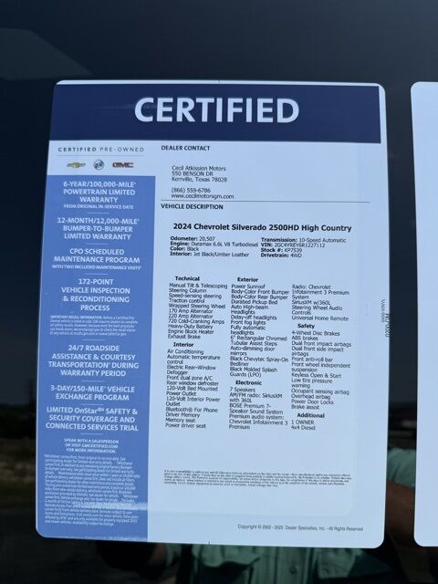 2024 Chevrolet Silverado 2500HD High Country  TX