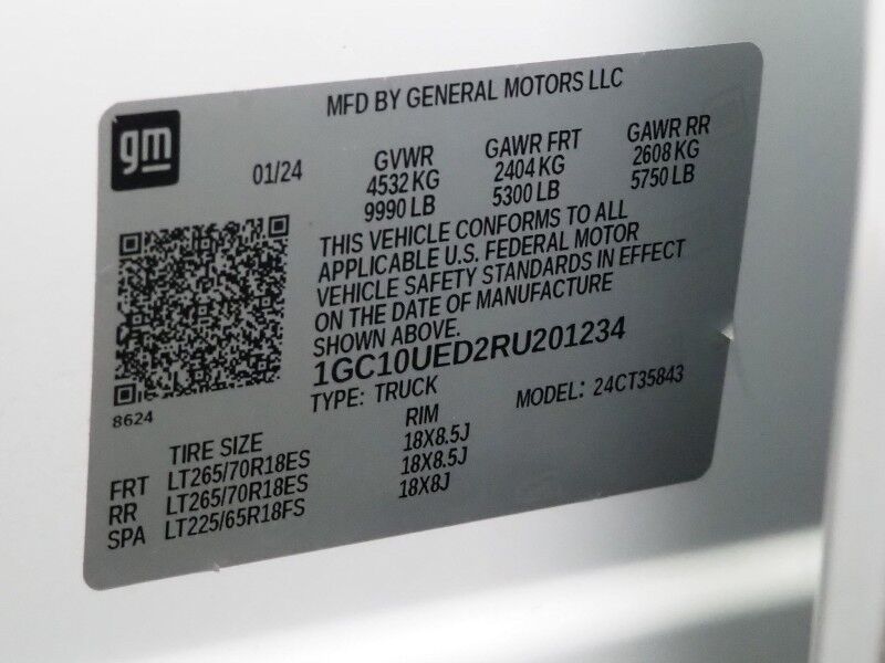 2024 Chevrolet Silverado EV 3WT e4WD *NAVIGATION, ADAPTIVE CRUISE, SAFETY ALERTS, 360 VIEW CAMERAS, COLOR TOUCHSCREEN, REMOTE START, KEYLESS ENTRY, LED HEADLIGHTS, ALLOY WHEELS, ANDROID & APPLE Round Rock TX