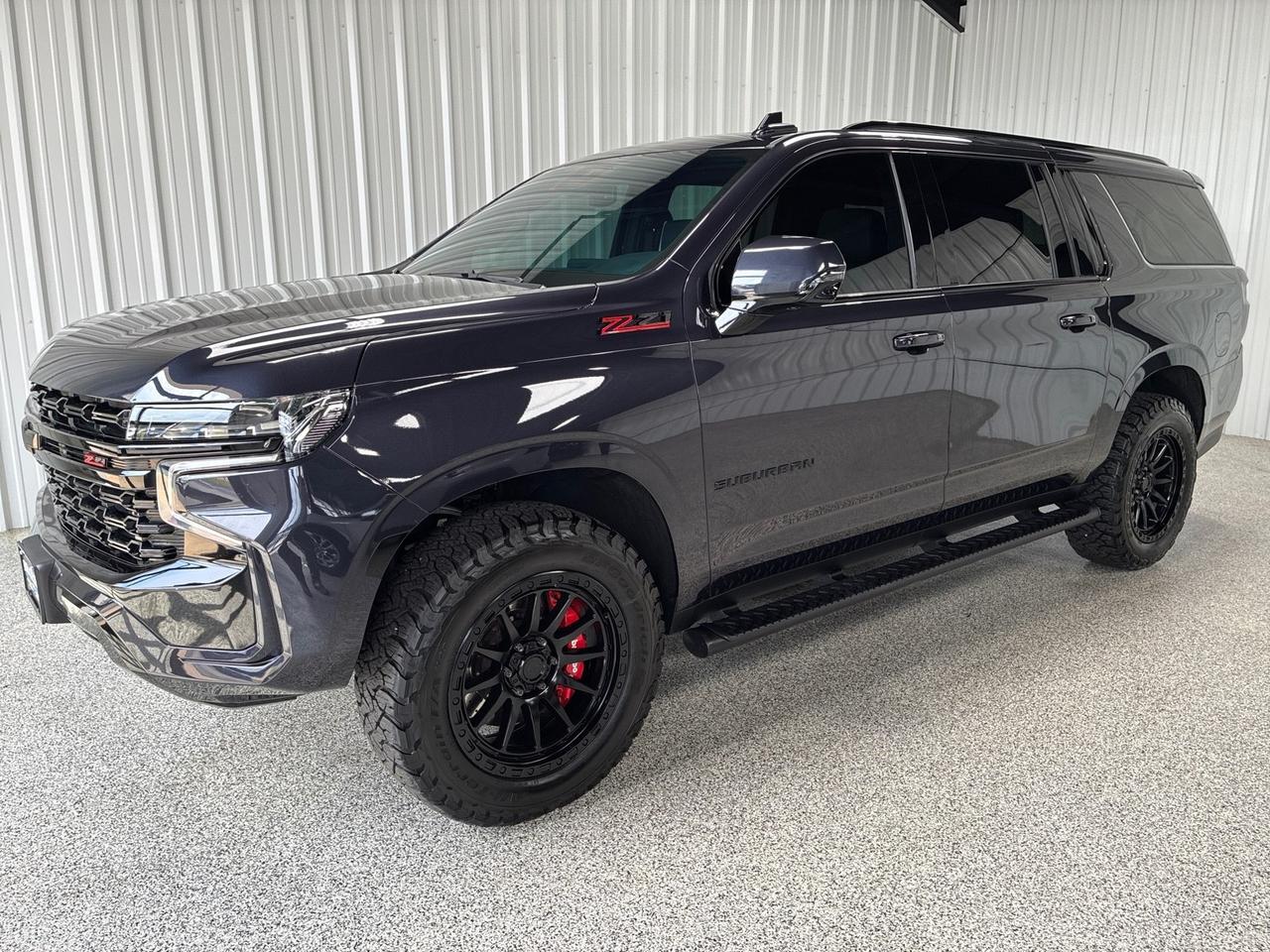 2024 Chevrolet Suburban Z71, Luxury Pkg, Pano Roof, Buckets, Blacked Out Chrome, Brembo Brakes, American Outlaw Wheels