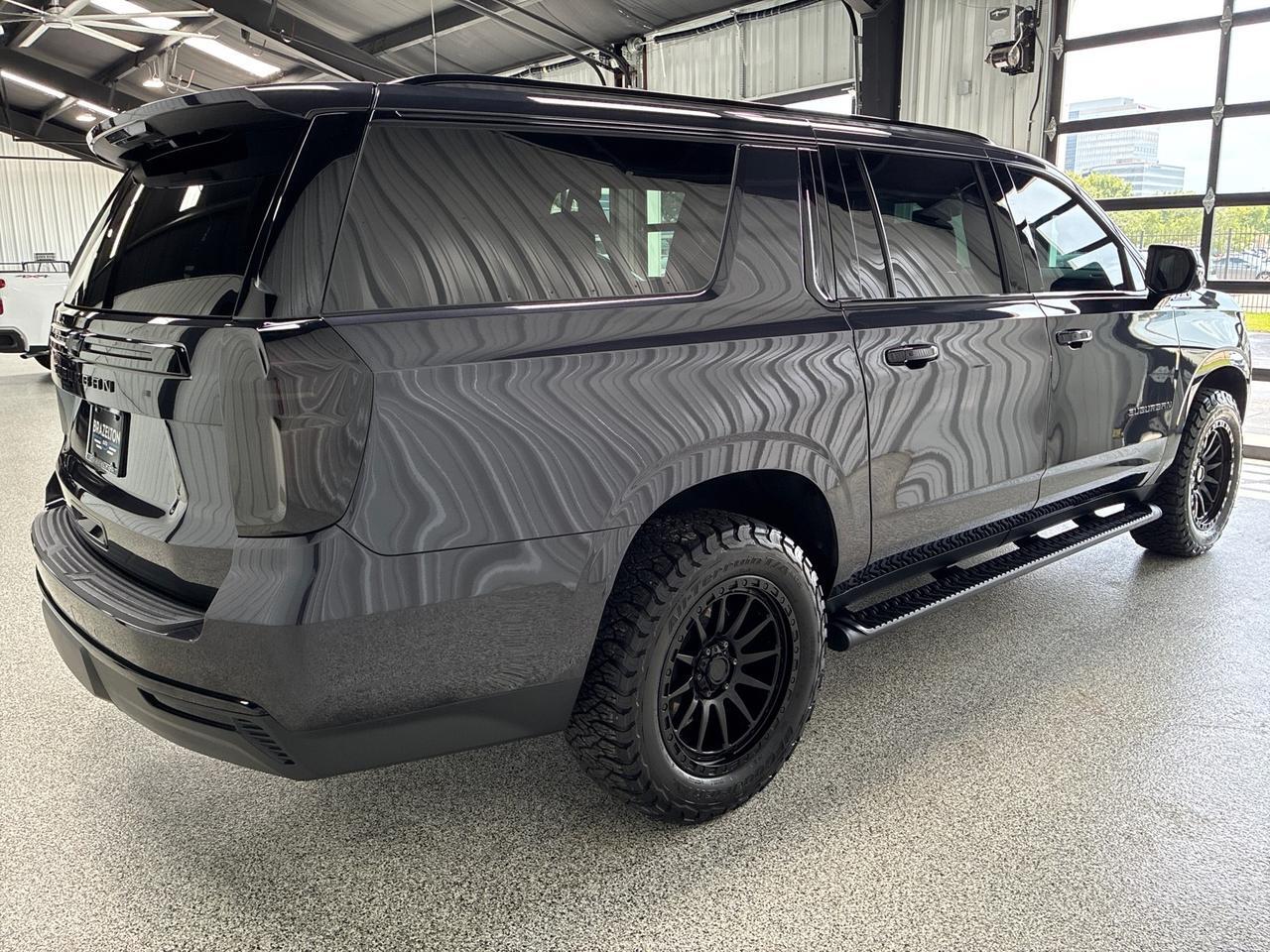 2024 Chevrolet Suburban Z71, Luxury Pkg, Pano Roof, Buckets, Blacked Out Chrome, Brembo Brakes, American Outlaw Wheels