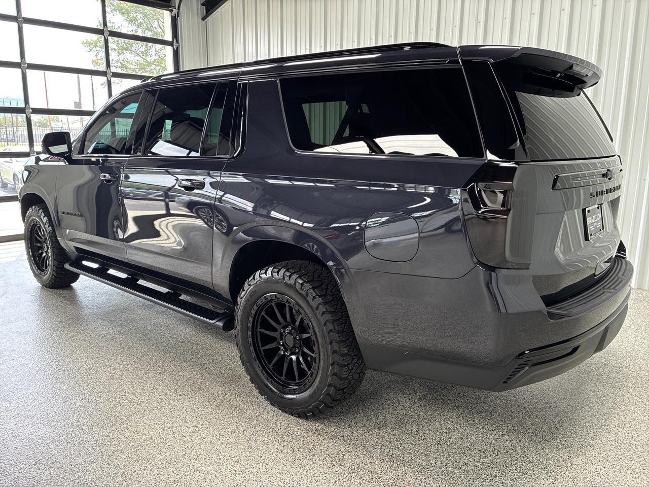 2024 Chevrolet Suburban Z71, Luxury Pkg, Pano Roof, Buckets, Blacked Out Chrome, Brembo Brakes, American Outlaw Wheels