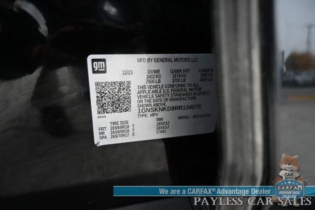 2024 Chevrolet Tahoe LT / 4X4 / Auto Start / Power & Heated Leather Seats / Bose Speakers / Lane Departure & Forward Collision Alert / 3rd Row / Seats 8 / Cruise Control / Keyless Entry & Start / Power Liftgate / Tow Pkg / 1-Owner Anchorage AK 2024 Chevrolet Tahoe LT / 4X4 / Auto Start / Power & Heated Leather Seats / Bose Speakers / Lane Departure & Forward Collision Alert / 3rd Row / Seats 8 / Cruise Control / Keyless Entry & Start / Power Liftgate / Tow Pkg / 1-Owner Anchorage AK