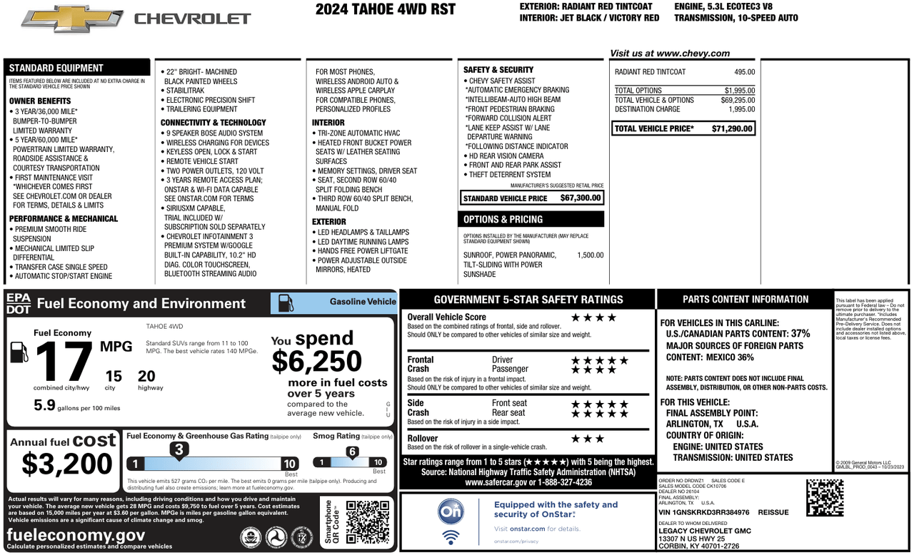 2024 Chevrolet Tahoe RST Knoxville TN