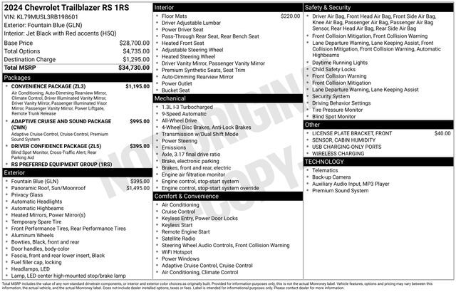2024 Chevrolet TrailBlazer RS Raleigh NC