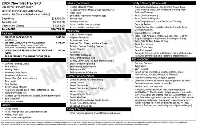 2024 Chevrolet Trax 2RS Raleigh NC