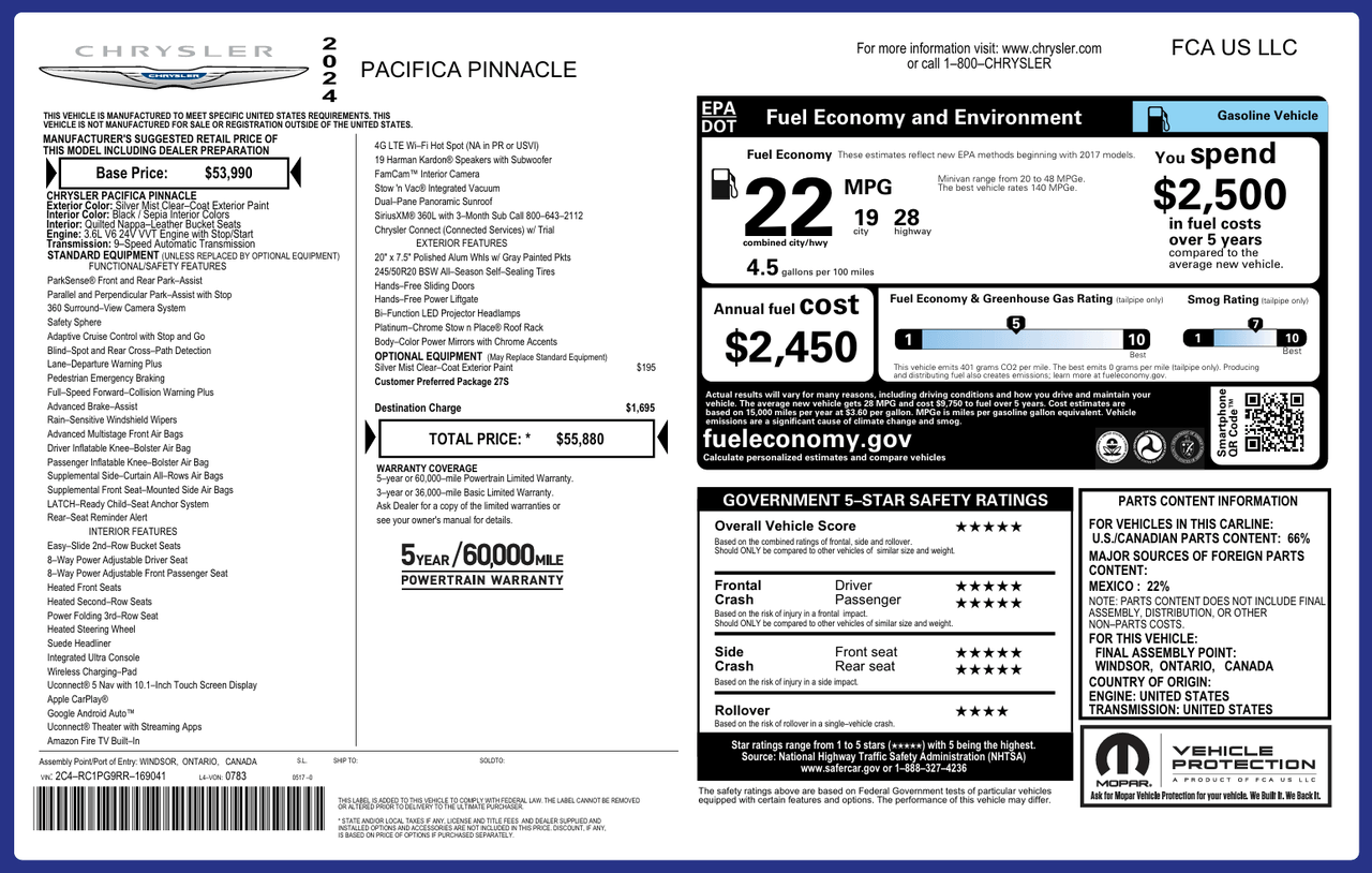 2024 Chrysler Pacifica Pinnacle Knoxville TN