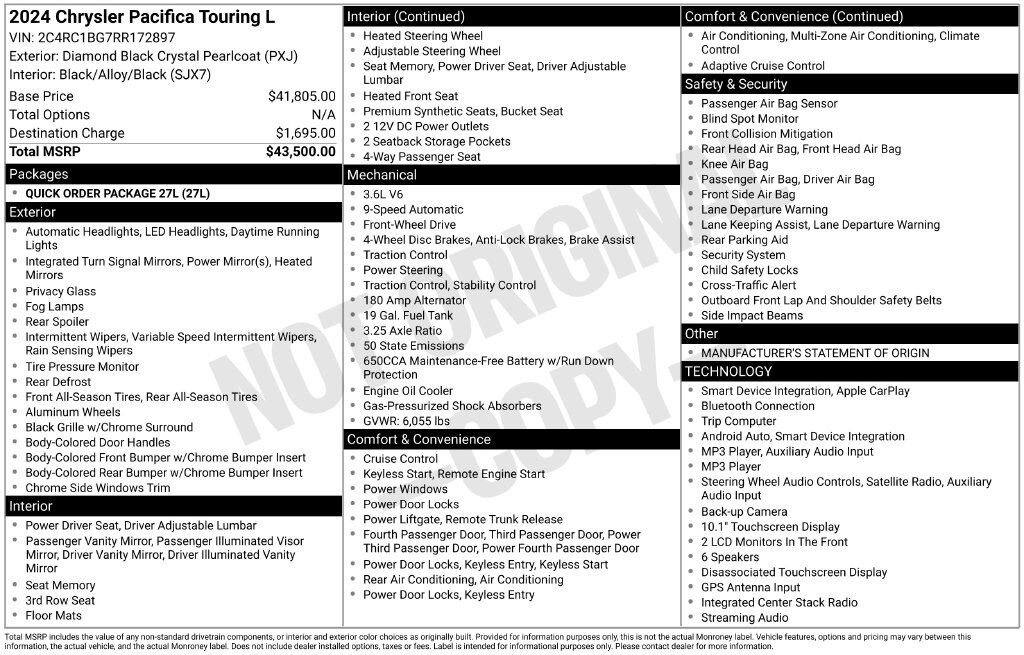 2024 Chrysler Pacifica Touring L