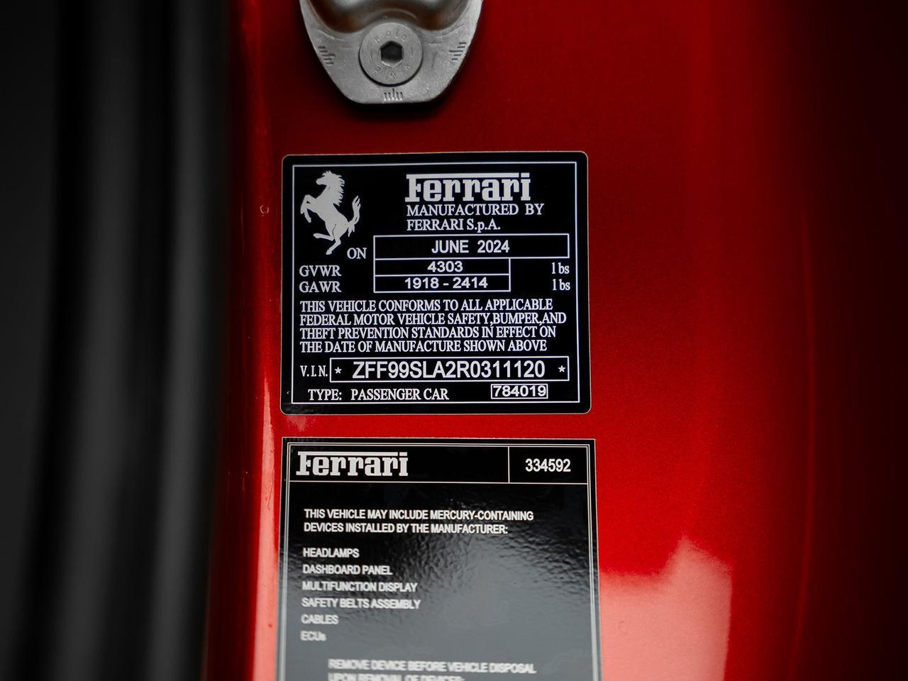 2024 Ferrari 296 GTB Base Ft Lauderdale FL