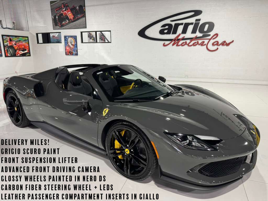 2024 Ferrari 296 GTS DELIVERY MILES! Grigio Scuro paint,Nero DS wheels,front lifter,Extra-Range interior options & MORE!!