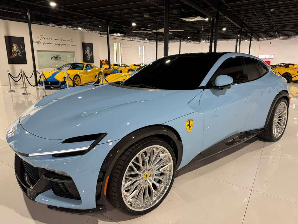 2024 Ferrari Purosangue Azzurro La Plata paint,Extra-Range interior,Burmester High-End,surround view,carbon galore AND MORE!