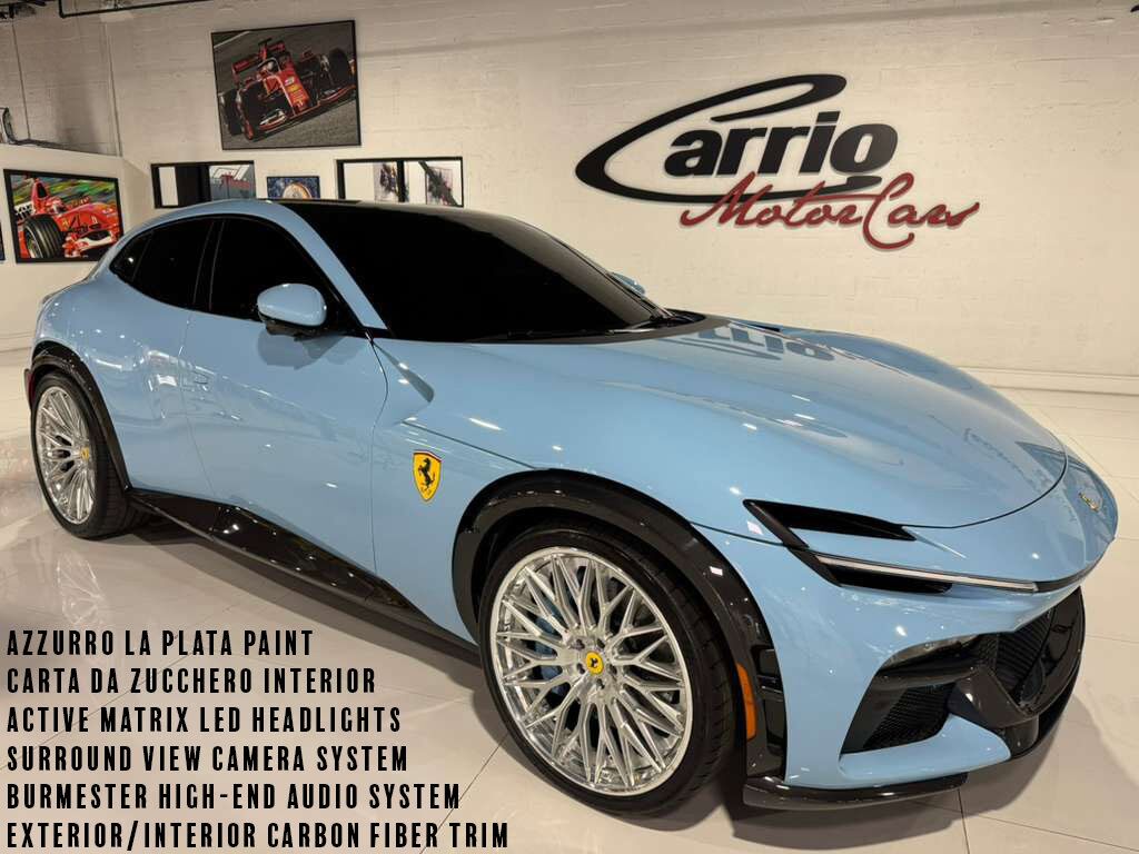 2024 Ferrari Purosangue Azzurro La Plata paint,Extra-Range interior,Burmester High-End,surround view,carbon galore AND MORE!