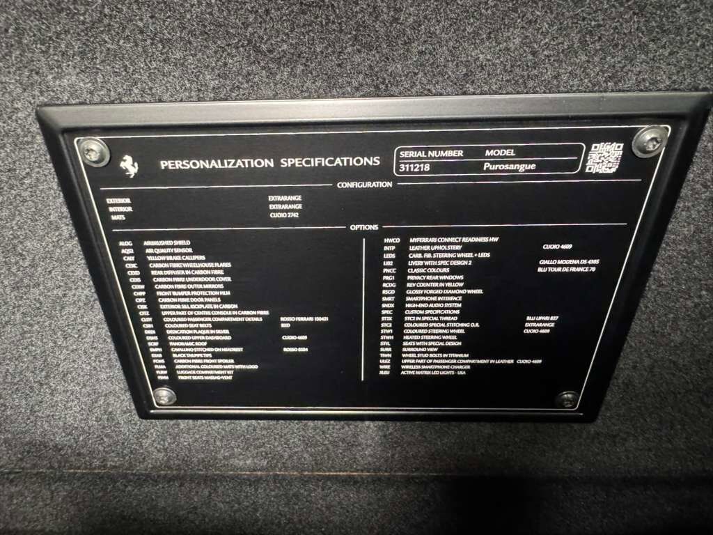 2024 Ferrari Purosangue Extra-Range paint, extra-range interior, airbrushed shield,High-End audio, carbon galore AND MORE!!! Fort Lauderdale FL