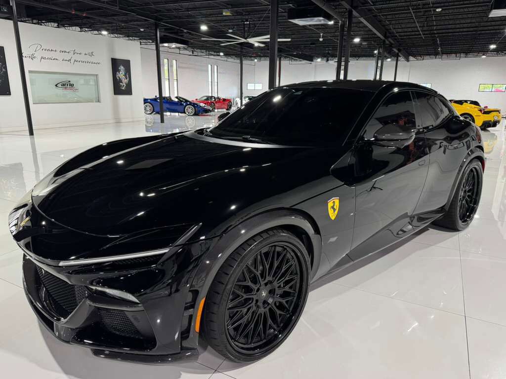2024 Ferrari Purosangue Nero B/B paint,Extra-Range interior,large airbrushed shield,Burmester audio,carbon galore AND MORE!!