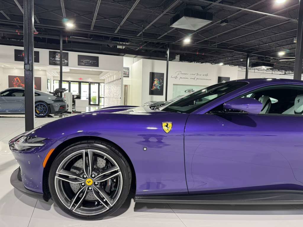 2024 Ferrari Roma Violetto Dino paint, Extra-Range interior, JBL Professional audio, forged wheels AND MUCH MORE!! Fort Lauderdale FL