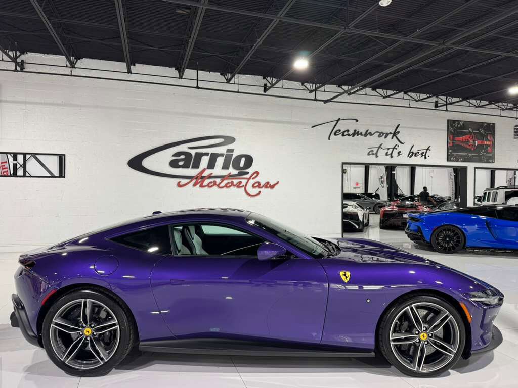 2024 Ferrari Roma Violetto Dino paint, Extra-Range interior, JBL Professional audio, forged wheels AND MUCH MORE!! Fort Lauderdale FL