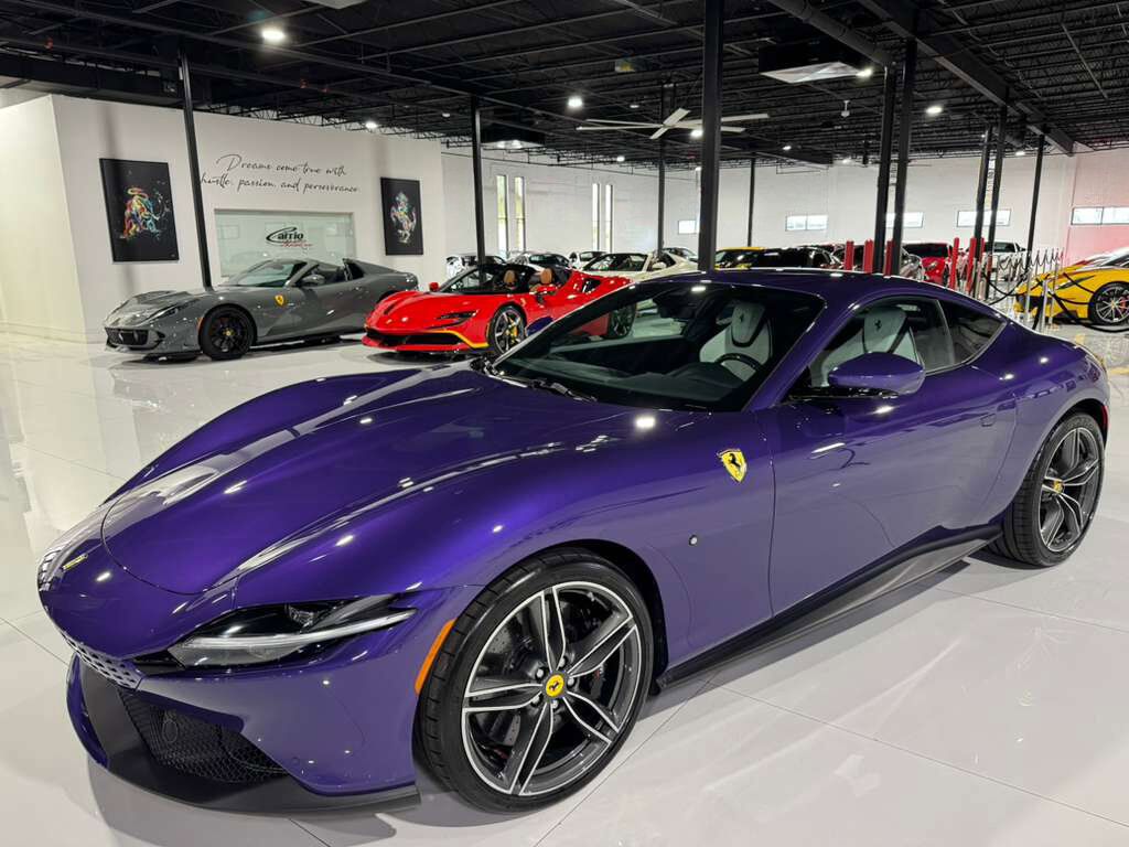 2024 Ferrari Roma Violetto Dino paint, Extra-Range interior, JBL Professional audio, forged wheels AND MUCH MORE!! Fort Lauderdale FL
