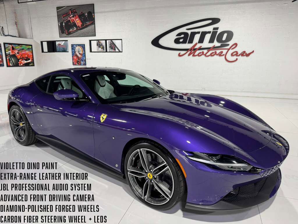 2024 Ferrari Roma Violetto Dino paint, Extra-Range interior, JBL Professional audio, forged wheels AND MUCH MORE!! Fort Lauderdale FL