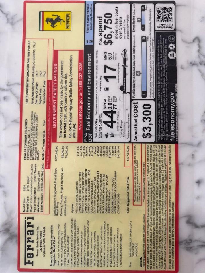 2024 Ferrari SF90 Spider Miami FL