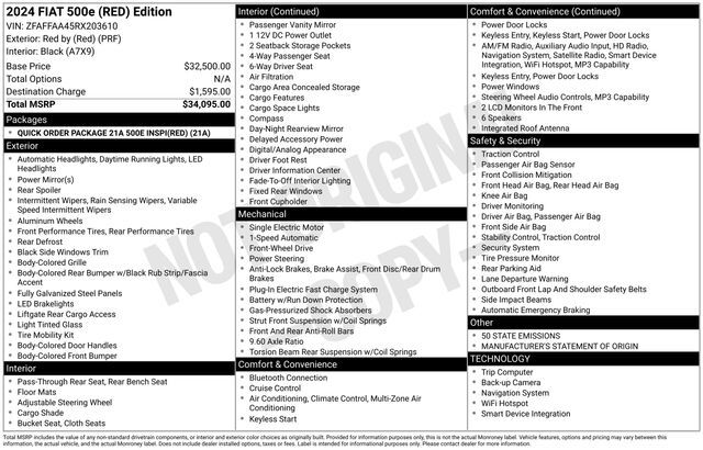 2024 Fiat 500e Battery Electric Raleigh NC