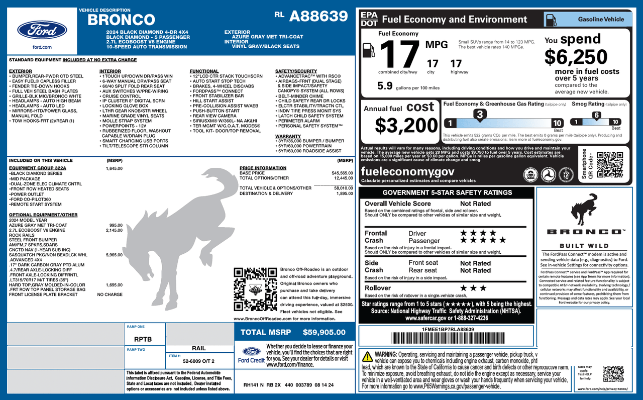 2024 Ford Bronco Black Diamond Knoxville TN