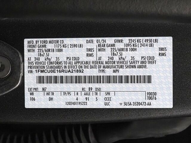 2024 Ford Escape PHEV Plug-In Hybrid *PREMIUM PKG, HEADS-UP DISPLAY, NAVIGATION, ADAPTIVE CRUISE, SAFETY ALERTS, 360 VIEW CAMERAS, PANORAMA MOONROOF, LEATHER, HEATED SEATS/STEERING, BANG & OLUFSEN, WIRELESS CHARGING Round Rock TX