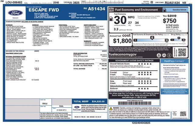 2024 Ford Escape ST-Line Raleigh NC