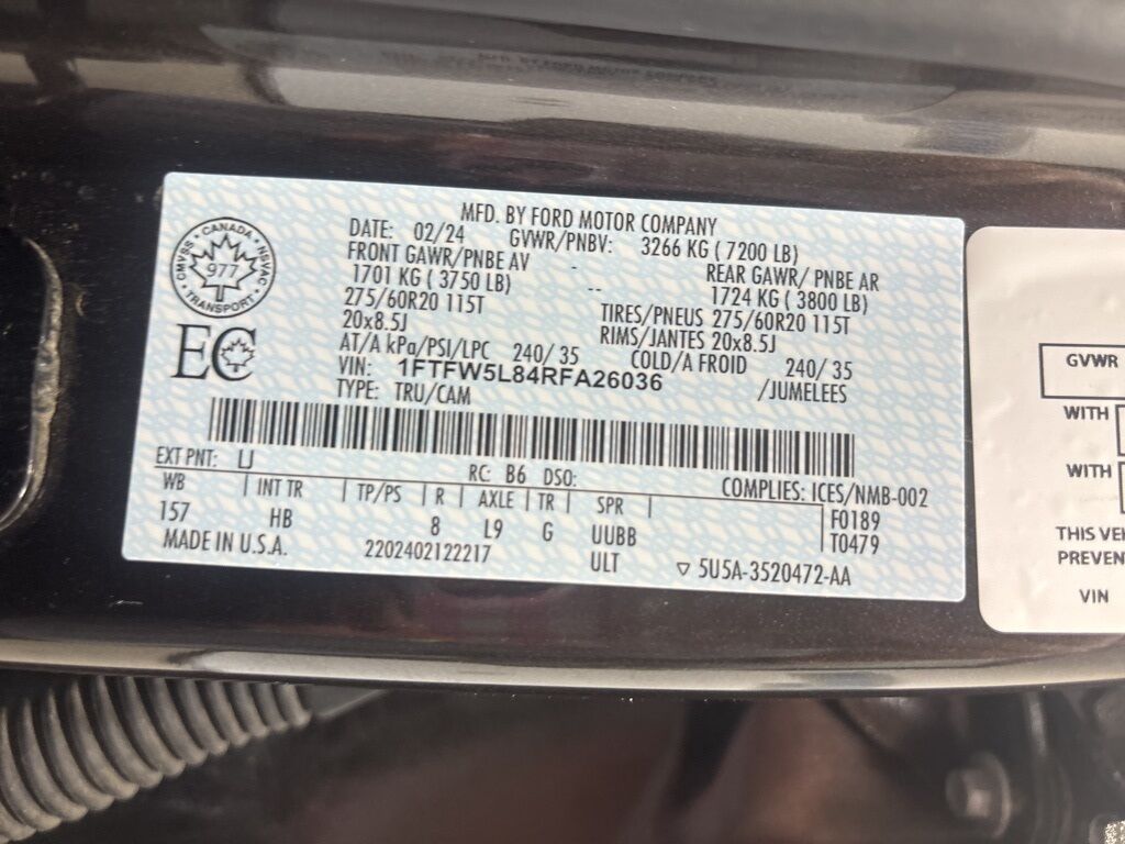 2024 Ford F-150 4x4 SuperCrew Lariat Minocqua WI