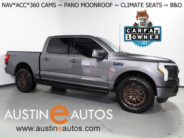 2024 Ford F-150 Lightning Lariat 4WD *NAVIGATION, ADAPTIVE CRUISE, SAFETY ALERTS, 360 CAMERAS, 15.5 INCH COLOR TOUCHSCREEN, TWIN PANEL MOONROOF, CLIMATE SEATS, HTD STEERING, BANG & OLUFSEN, WIRELESS CHARGING, ANDROID & APPLE Round Rock TX