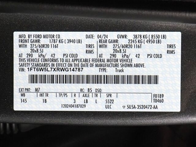2024 Ford F-150 Lightning Lariat 4WD *NAVIGATION, ADAPTIVE CRUISE, SAFETY ALERTS, 360 CAMERAS, 15.5 INCH COLOR TOUCHSCREEN, TWIN PANEL MOONROOF, CLIMATE SEATS, HTD STEERING, BANG & OLUFSEN, WIRELESS CHARGING, ANDROID & APPLE Round Rock TX