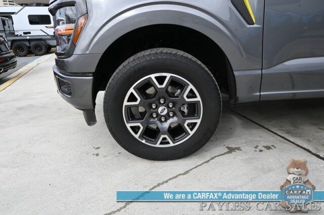 2024 Ford F-150 STX / 4X4 / Crew Cab / 2.7L Ecoboost / Power Mirrors, Windows & Locks / Navigation / Lane Departure & Blind Spot Alert / Apple CarPlay & Android Auto / Backup Camera / Block Heater / Tow Pkg / 23 MPG / 1-Owner Anchorage AK