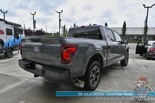 2024 Ford F-150 STX / 4X4 / Crew Cab / 2.7L Ecoboost / Power Mirrors, Windows & Locks / Navigation / Lane Departure & Blind Spot Alert / Apple CarPlay & Android Auto / Backup Camera / Block Heater / Tow Pkg / 23 MPG / 1-Owner Anchorage AK