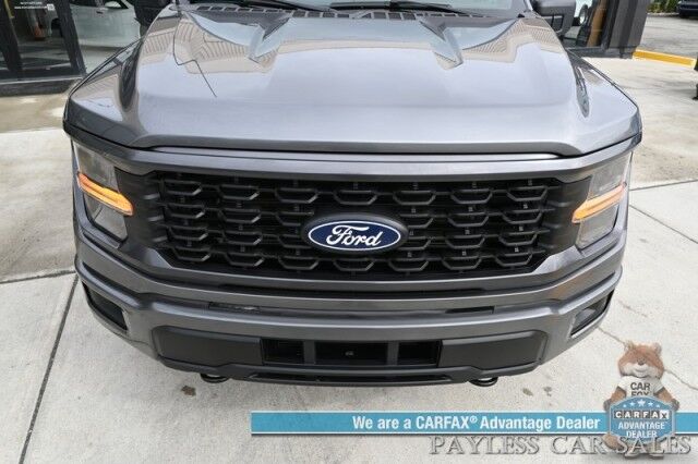 2024 Ford F-150 STX / 4X4 / Crew Cab / 2.7L Ecoboost / Power Mirrors, Windows & Locks / Navigation / Lane Departure & Blind Spot Alert / Apple CarPlay & Android Auto / Backup Camera / Block Heater / Tow Pkg / 23 MPG / 1-Owner Anchorage AK