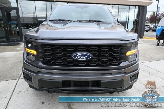 2024 Ford F-150 STX / 4X4 / Crew Cab / 2.7L Ecoboost / Power Mirrors, Windows & Locks / Navigation / Lane Departure & Blind Spot Alert / Apple CarPlay & Android Auto / Backup Camera / Block Heater / Tow Pkg / 23 MPG / 1-Owner Anchorage AK