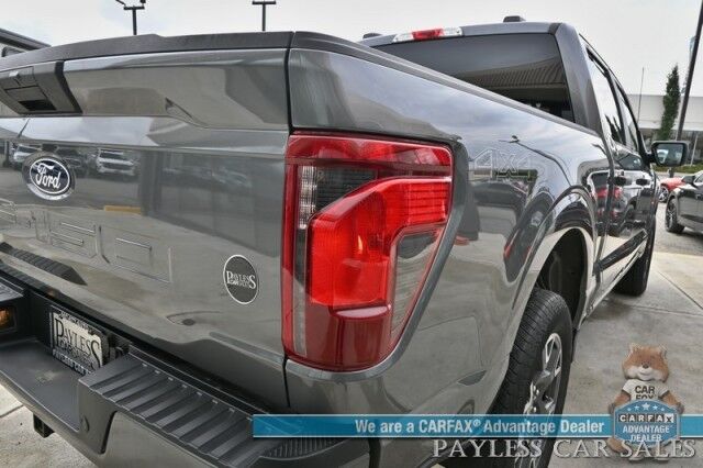 2024 Ford F-150 STX / 4X4 / Crew Cab / 2.7L V6 Ecoboost / Navigation / Lane Departure & Blind Spot Alert / Apple CarPlay & Android Auto / Backup Camera / Block Heater / Tow Pkg / 23 MPG / 1-Owner Anchorage AK