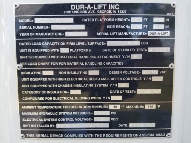 2024 Ford F-750 Super Duty Dur-A-Lift DPM2-52DP 59' Insulated Forestry Bucket Truck Miami FL