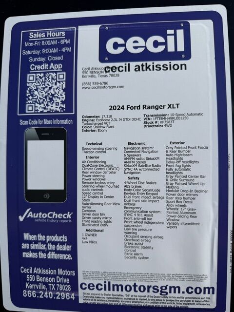 2024 Ford Ranger XLT  TX