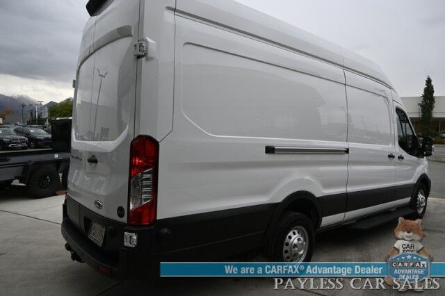 2024 Ford Transit Cargo Van T-350 / AWD / Load Area Protection Pkg / Lane Depart & Forward Collision Alert / Bluetooth / Backup Camera / Cruise Control / Keyless Entry / Block Heater / Tow Pkg / Only 14K Miles / 31 GAL Fuel Tank / 1-Owner Anchorage AK