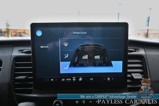 2024 Ford Transit Cargo Van T250 Medium Roof / AWD / 3.5L V6 Ecoboost / Navigation / Lane Departure & Forward Collision Alert / Apple CarPlay & Android Auto / Backup Camera / Bulkhead / Rear Storage Bins / Tow Pkg / 1-Owner Anchorage AK